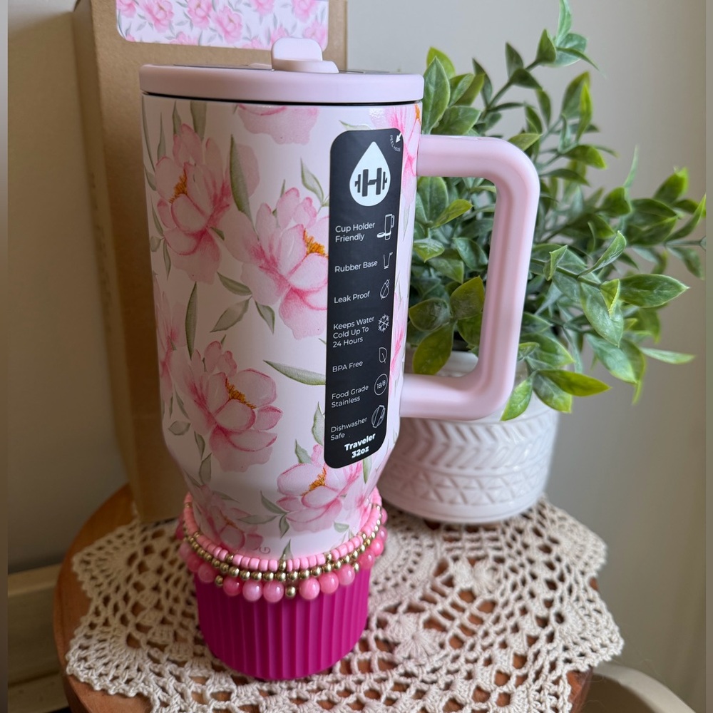 HYDROJUG Jessica Floral 32oz Traveler Tumbler NWT